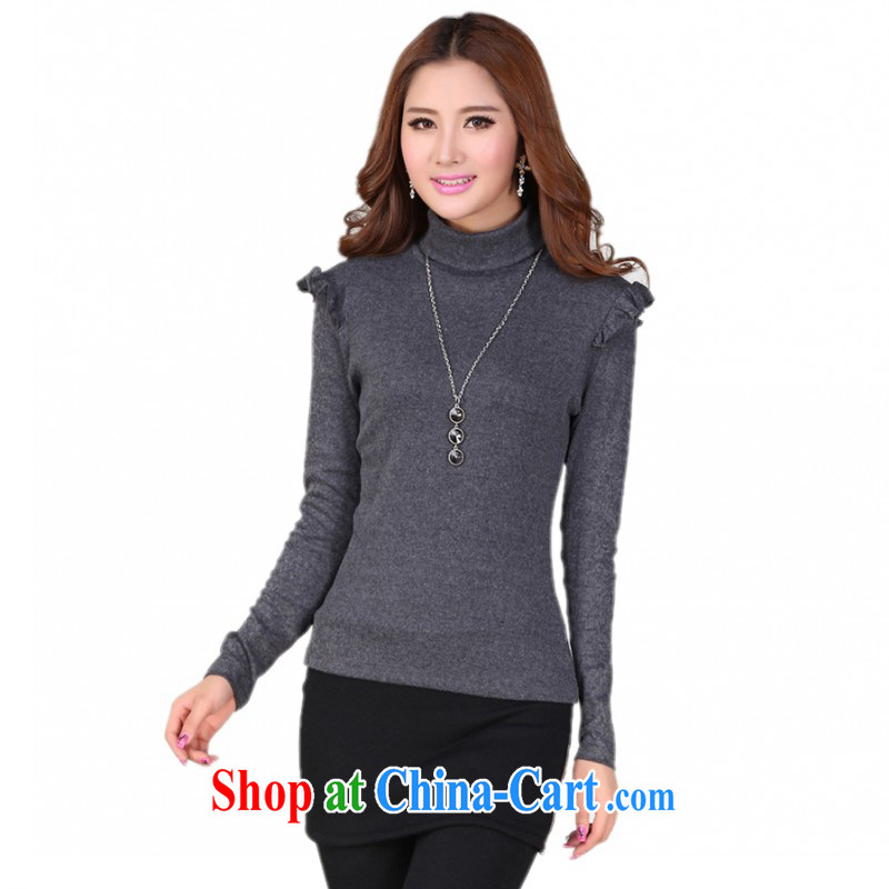 The delivery package as soon as possible e-mail female new autumn benefit from gathering 2014 new XL solid color knit-high collar solid T-shirt long-sleeved sweater T shirts thick mm take gray XL approximately 120 - 140 jack, constitution, Jacob (QIANYAZI), the code women, shopping on the Internet