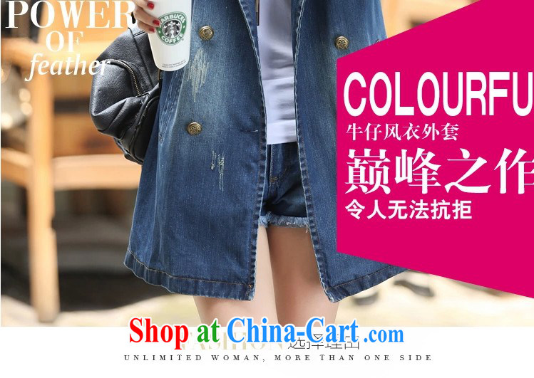 COVERED BY THE 2015 Spring and Autumn and the new denim jacket girls long leisure double-cowboy wind jacket girls denim blue XXL pictures, price, brand platters! Elections are good character, the national distribution, so why buy now enjoy more preferential! Health