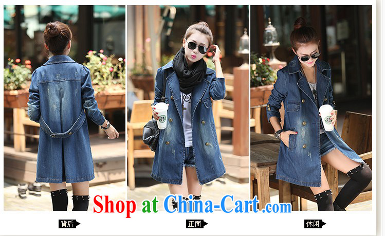 COVERED BY THE 2015 Spring and Autumn and the new denim jacket girls long leisure double-cowboy wind jacket girls denim blue XXL pictures, price, brand platters! Elections are good character, the national distribution, so why buy now enjoy more preferential! Health