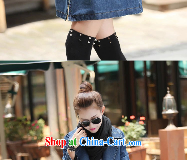 COVERED BY THE 2015 Spring and Autumn and the new denim jacket girls long leisure double-cowboy wind jacket girls denim blue XXL pictures, price, brand platters! Elections are good character, the national distribution, so why buy now enjoy more preferential! Health