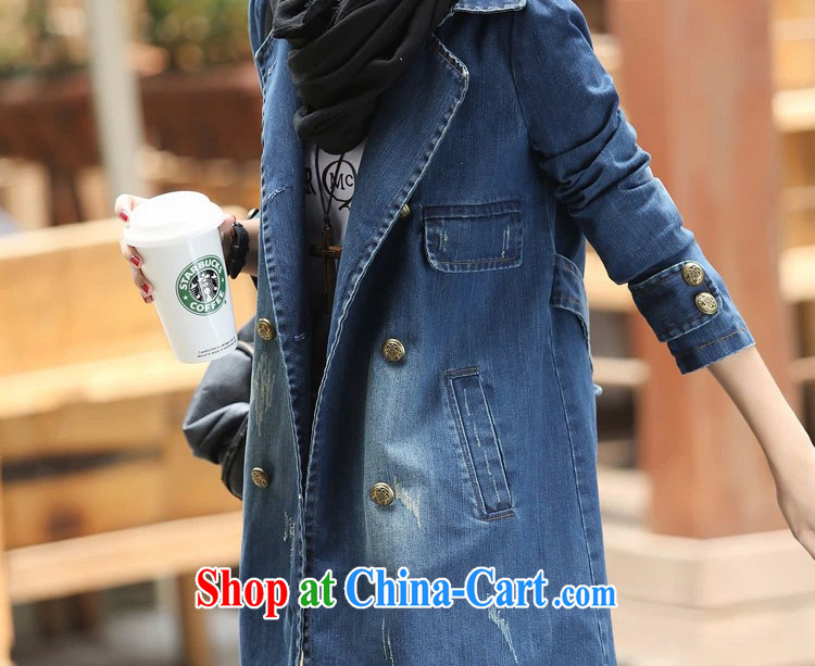 COVERED BY THE 2015 Spring and Autumn and the new denim jacket girls long leisure double-cowboy wind jacket girls denim blue XXL pictures, price, brand platters! Elections are good character, the national distribution, so why buy now enjoy more preferential! Health