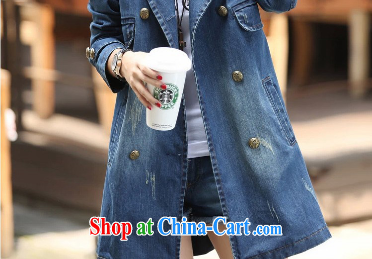 COVERED BY THE 2015 Spring and Autumn and the new denim jacket girls long leisure double-cowboy wind jacket girls denim blue XXL pictures, price, brand platters! Elections are good character, the national distribution, so why buy now enjoy more preferential! Health