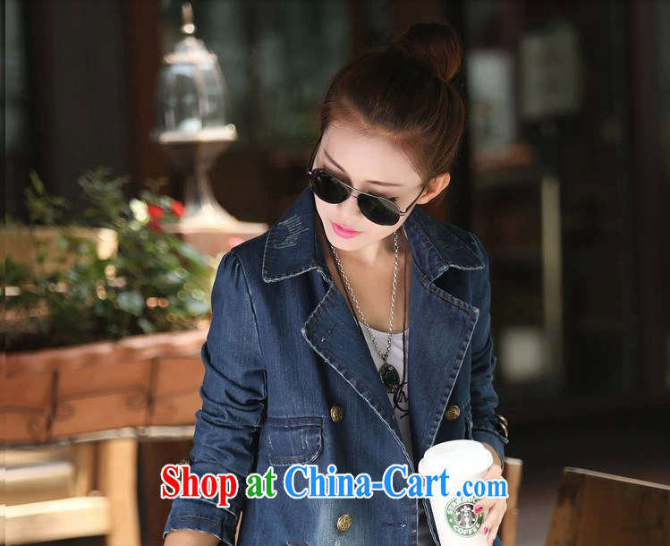 COVERED BY THE 2015 Spring and Autumn and the new denim jacket girls long leisure double-cowboy wind jacket girls denim blue XXL pictures, price, brand platters! Elections are good character, the national distribution, so why buy now enjoy more preferential! Health