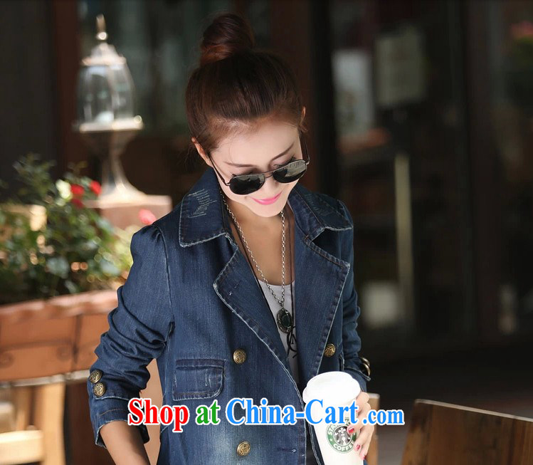 COVERED BY THE 2015 Spring and Autumn and the new denim jacket girls long leisure double-cowboy wind jacket girls denim blue XXL pictures, price, brand platters! Elections are good character, the national distribution, so why buy now enjoy more preferential! Health