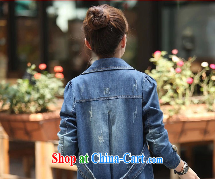 COVERED BY THE 2015 Spring and Autumn and the new denim jacket girls long leisure double-cowboy wind jacket girls denim blue XXL pictures, price, brand platters! Elections are good character, the national distribution, so why buy now enjoy more preferential! Health