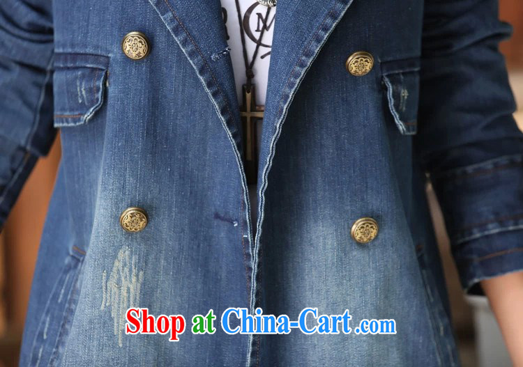 COVERED BY THE 2015 Spring and Autumn and the new denim jacket girls long leisure double-cowboy wind jacket girls denim blue XXL pictures, price, brand platters! Elections are good character, the national distribution, so why buy now enjoy more preferential! Health