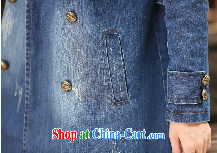 COVERED BY THE 2015 Spring and Autumn and the new denim jacket girls long leisure double-cowboy wind jacket girls denim blue XXL pictures, price, brand platters! Elections are good character, the national distribution, so why buy now enjoy more preferential! Health