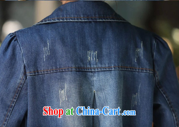 COVERED BY THE 2015 Spring and Autumn and the new denim jacket girls long leisure double-cowboy wind jacket girls denim blue XXL pictures, price, brand platters! Elections are good character, the national distribution, so why buy now enjoy more preferential! Health