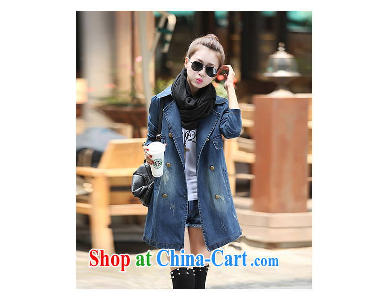 COVERED BY THE 2015 Spring and Autumn and the new denim jacket girls long leisure double-cowboy wind jacket girls denim blue XXL pictures, price, brand platters! Elections are good character, the national distribution, so why buy now enjoy more preferential! Health