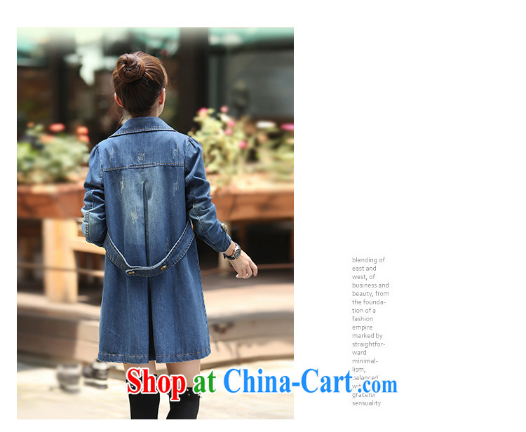 COVERED BY THE 2015 Spring and Autumn and the new denim jacket girls long leisure double-cowboy wind jacket girls denim blue XXL pictures, price, brand platters! Elections are good character, the national distribution, so why buy now enjoy more preferential! Health