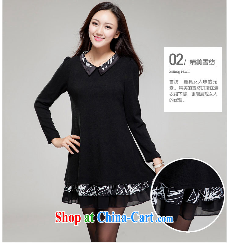 Goss (GOSY) Autumn 2014 the new, larger female import lint-free spelling lapel snow woven bubble long-sleeved dresses black XXXL pictures, price, brand platters! Elections are good character, the national distribution, so why buy now enjoy more preferential! Health