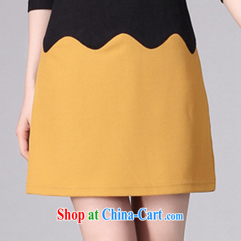 Loved spring new Korean OL commuter Plane Collision color thick, and indeed increase, female video thin long-sleeved dresses 2036 yellow XXXXL, loved (Tanai), online shopping