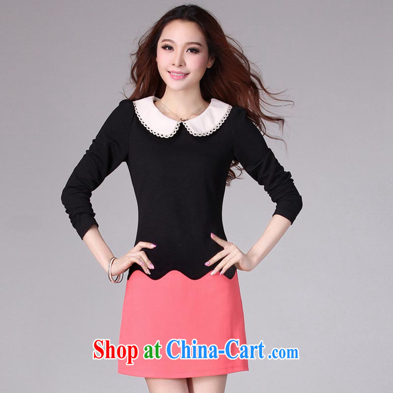 Loved spring new Korean OL commuter Plane Collision color thick, and indeed increase, female video thin long-sleeved dresses 2036 yellow XXXXL, loved (Tanai), online shopping