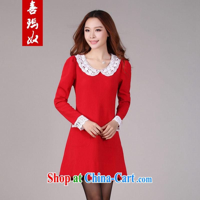 Hi Princess slave is the increased emphasis on pregnant women in long lace lace Solid Color beauty graphics thin lady dresses Y 20,859 red 4 XL 170 Jack the following through