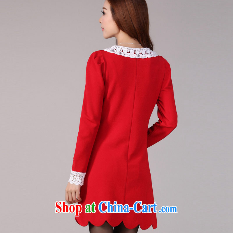 Hi Princess slave is the increased emphasis on pregnant women in long lace lace Solid Color beauty graphics thin lady dresses Y 20,859 red 4 XL 170 Jack the following through, hi Maria slavery, shopping on the Internet