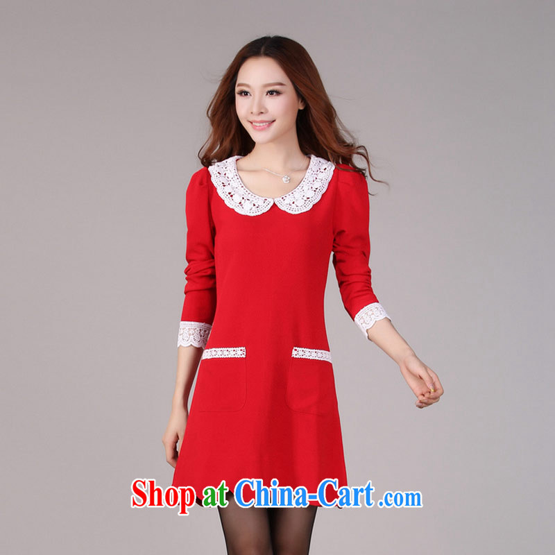 Hi Princess slave is the increased emphasis on pregnant women in long lace lace Solid Color beauty graphics thin lady dresses Y 20,859 red 4 XL 170 Jack the following through, hi Maria slavery, shopping on the Internet