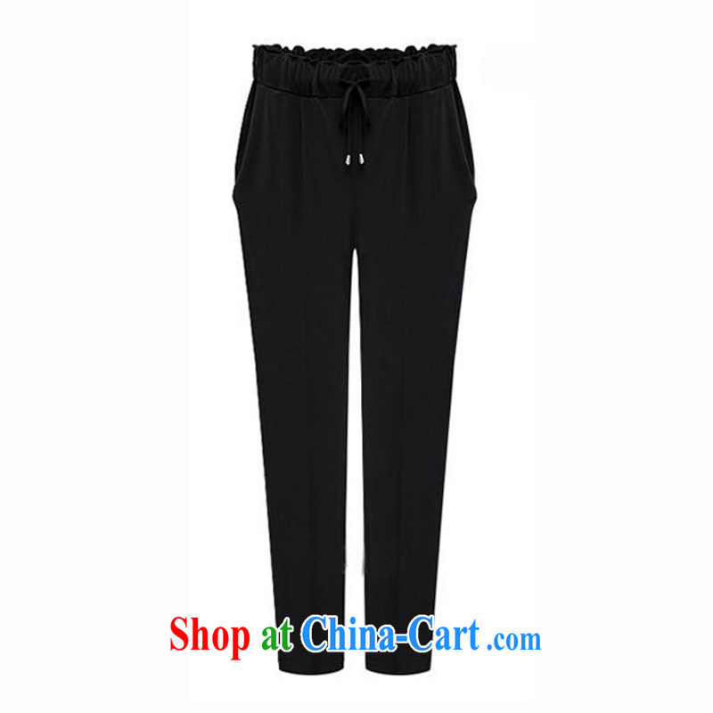 Shallow electoral L - 6 XL large numbers fall as soon as possible, Trouser Press 2015 spring new European site King, female fat, video thin, 9 pants, trousers women 8860 black 6 XL, shallow, shopping on the Internet