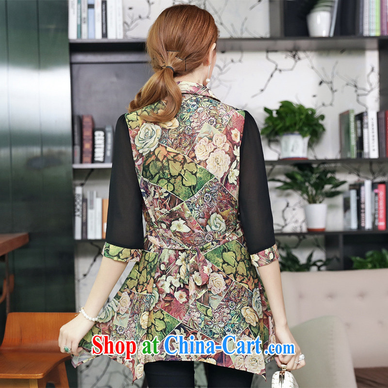 Staff of the fertilizer XL women mm thick summer 2015 new Korean version lace long sleeves in snow woven shirts graphics thin S 1658 red floral XL, Director (Smeilovly), and, on-line shopping