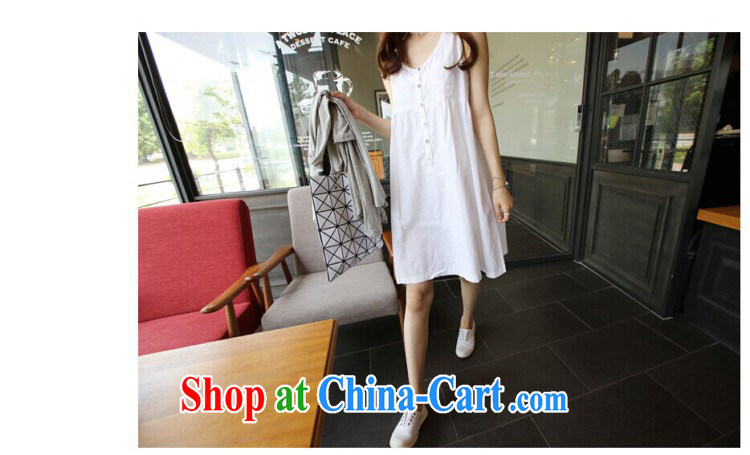 Solid color consistent list summer 2015 new Korean relaxed thick mm larger female loose sleeveless cotton the dresses girls summer white XL pictures, price, brand platters! Elections are good character, the national distribution, so why buy now enjoy more preferential! Health