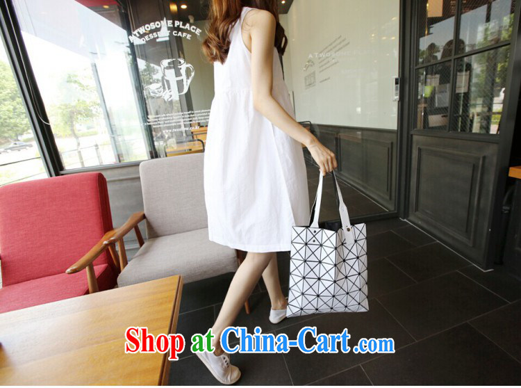 Solid color consistent list summer 2015 new Korean relaxed thick mm larger female loose sleeveless cotton the dresses girls summer white XL pictures, price, brand platters! Elections are good character, the national distribution, so why buy now enjoy more preferential! Health