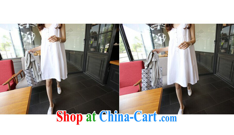Solid color consistent list summer 2015 new Korean relaxed thick mm larger female loose sleeveless cotton the dresses girls summer white XL pictures, price, brand platters! Elections are good character, the national distribution, so why buy now enjoy more preferential! Health