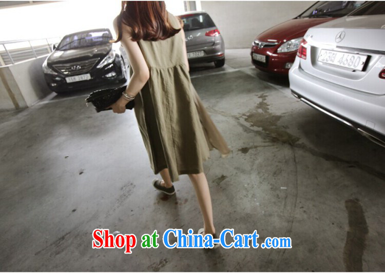 Solid color consistent list summer 2015 new Korean relaxed thick mm larger female loose sleeveless cotton the dresses girls summer white XL pictures, price, brand platters! Elections are good character, the national distribution, so why buy now enjoy more preferential! Health