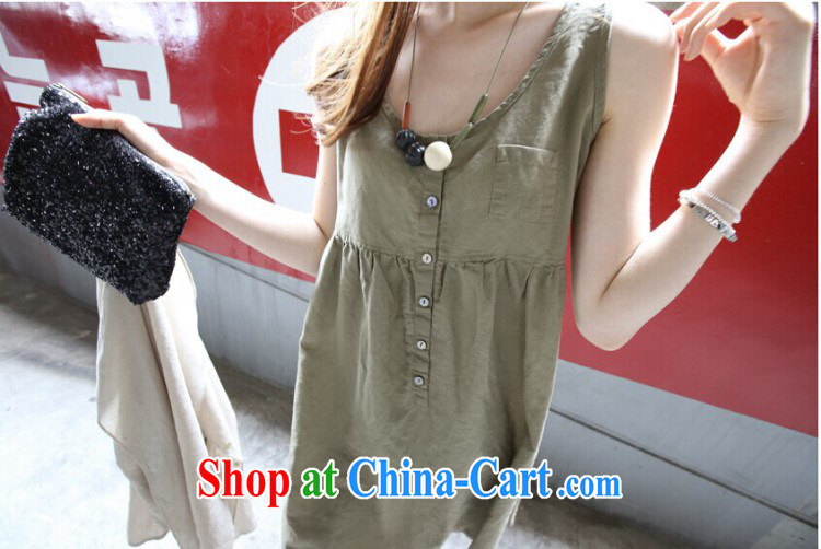 Solid color consistent list summer 2015 new Korean relaxed thick mm larger female loose sleeveless cotton the dresses girls summer white XL pictures, price, brand platters! Elections are good character, the national distribution, so why buy now enjoy more preferential! Health