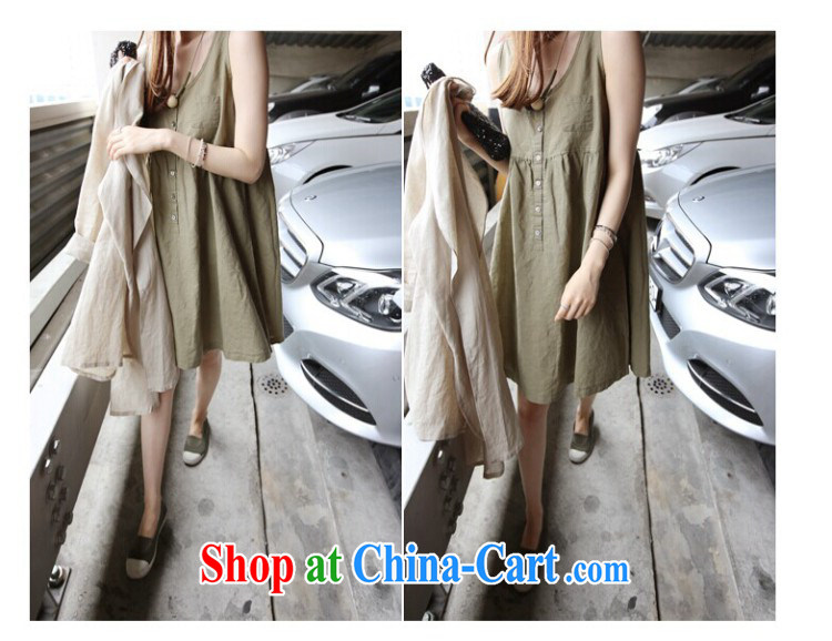 Solid color consistent list summer 2015 new Korean relaxed thick mm larger female loose sleeveless cotton the dresses girls summer white XL pictures, price, brand platters! Elections are good character, the national distribution, so why buy now enjoy more preferential! Health