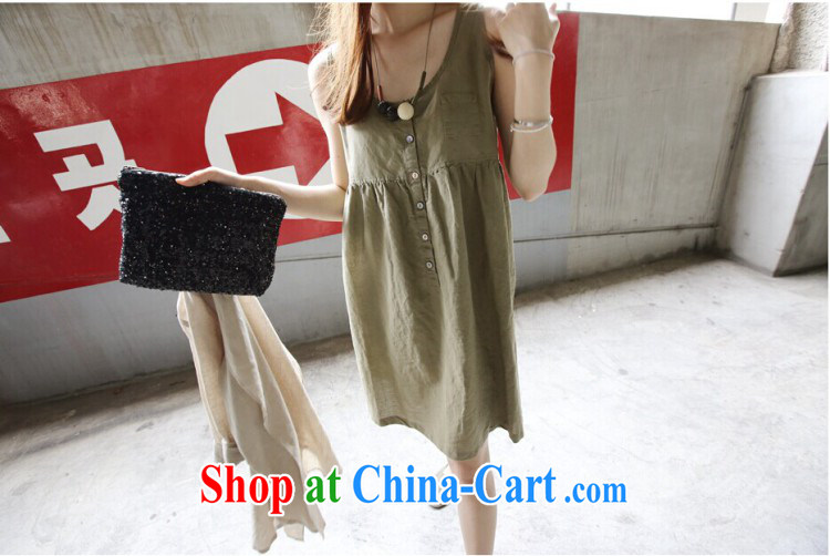 Solid color consistent list summer 2015 new Korean relaxed thick mm larger female loose sleeveless cotton the dresses girls summer white XL pictures, price, brand platters! Elections are good character, the national distribution, so why buy now enjoy more preferential! Health