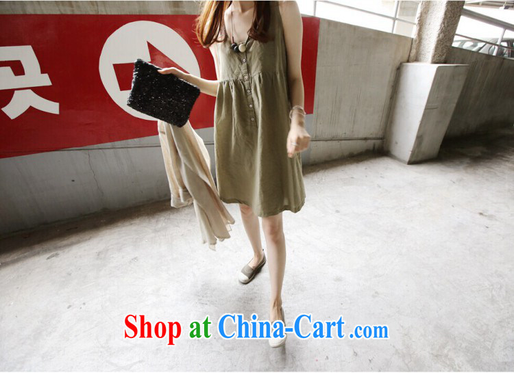 Solid color consistent list summer 2015 new Korean relaxed thick mm larger female loose sleeveless cotton the dresses girls summer white XL pictures, price, brand platters! Elections are good character, the national distribution, so why buy now enjoy more preferential! Health