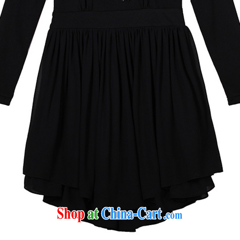 Constitution, and, indeed, women's clothing 2015 new spring lady elegance on the MM is indeed long-sleeved chest flowers OL-yi skirt black large XL 120 - 140 jack, constitution and clothing, and shopping on the Internet