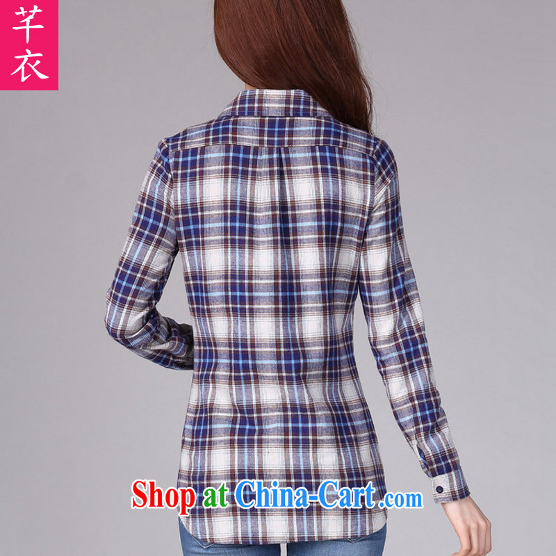 Constitution, and, indeed, women 2015 spring new emphasis on MM is indeed the long-sleeved T-shirt, thick clothes fashion in Europe and America, dry Turkey checkered shirt, blue XL 3 145 - 160 jack, constitution and clothing, and shopping on the Internet
