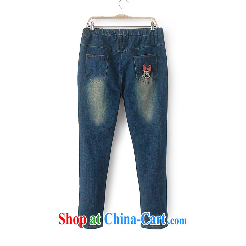 XL dress autumn loaded thick mm large foreign trade, female American jeans castor pants King code 200 Jack mqK cowboy blue 5X, talking about the Zhuang (gazizhuang), online shopping