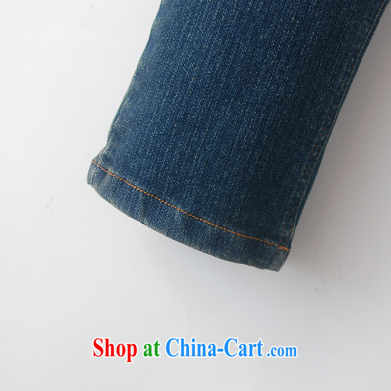 XL dress autumn loaded thick mm large foreign trade, female American jeans castor pants King code 200 Jack mqK cowboy blue 5X, talking about the Zhuang (gazizhuang), online shopping