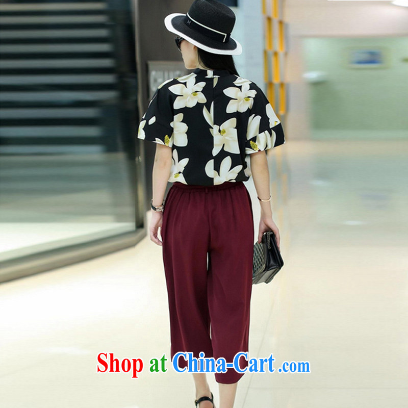 Tang year summer new, larger female package thick MM 200 Jack Korean snow woven short-sleeved T shirt + leisure 9 pants the color/1776 XL 3 150 - 160 jack, Tang, and shopping on the Internet