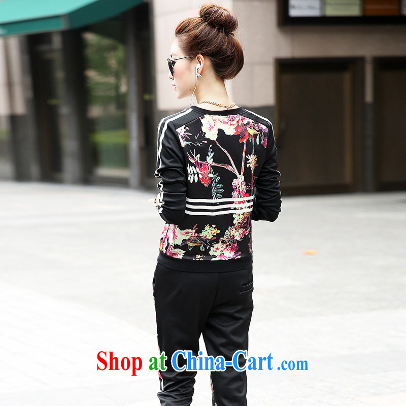 Ms Audrey EU's clothing 2015 New Spring Kit female Ethnic Wind rich Peony stamp duty sport and leisure package girls long-sleeved sweater two-piece fitness clothing stamp M, Ms Audrey EU's clothing, and shopping on the Internet