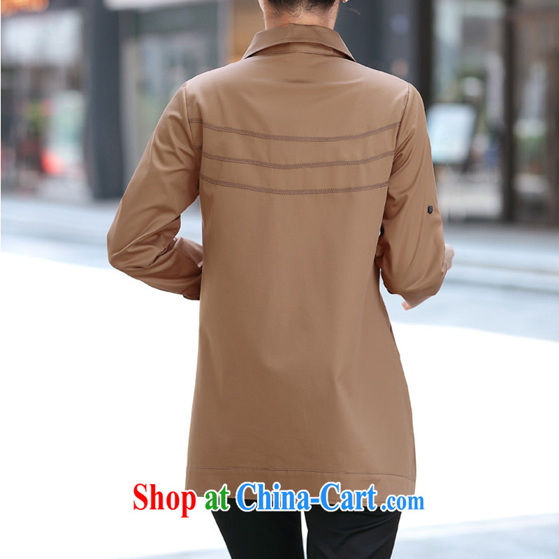 Day line and 2014 winter new stylish large number, older, casual loose ground 100 comfortable long-sleeved T-shirt the T-shirt elegant shirt card its color XL, line and (airtwo), and, on-line shopping