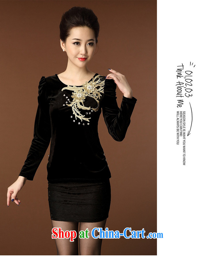 Autumn 2014 new female middle-aged mother with larger female gold velour middle-aged and older solid shirt wool T-shirt 8805 black XXL pictures, price, brand platters! Elections are good character, the national distribution, so why buy now enjoy more preferential! Health