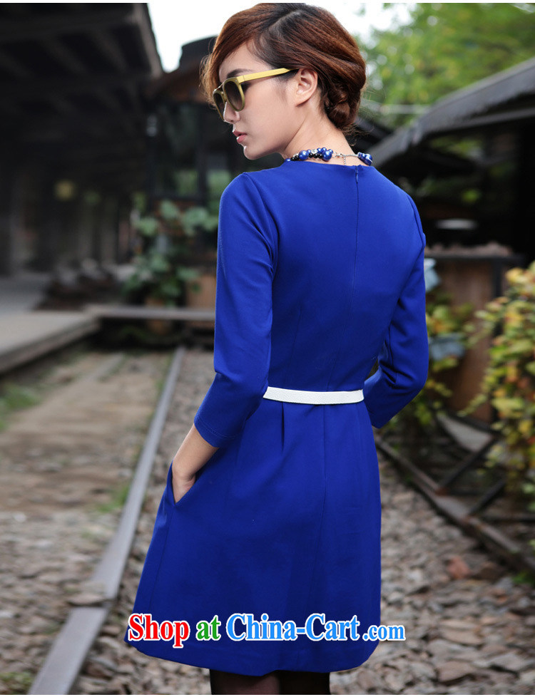 accordance with the agreement, 2015 spring new women in Europe and America, high-end Custom Star with cultivating a large, female 7 cuff dress loose blue XXXL pictures, price, brand platters! Elections are good character, the national distribution, so why buy now enjoy more preferential! Health