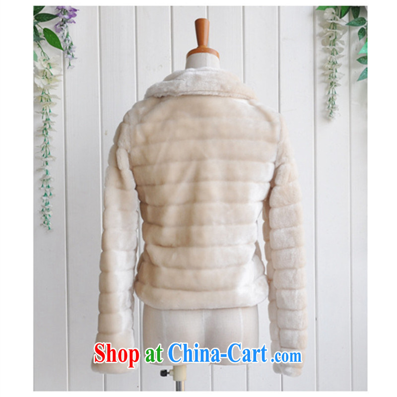 Blue Fox fall and winter with new stylish and sweet Lady style lapel artificial fur 100 ground jacket long-sleeved Koosh coat apricot XL, blue Fox (Lancaihu), online shopping