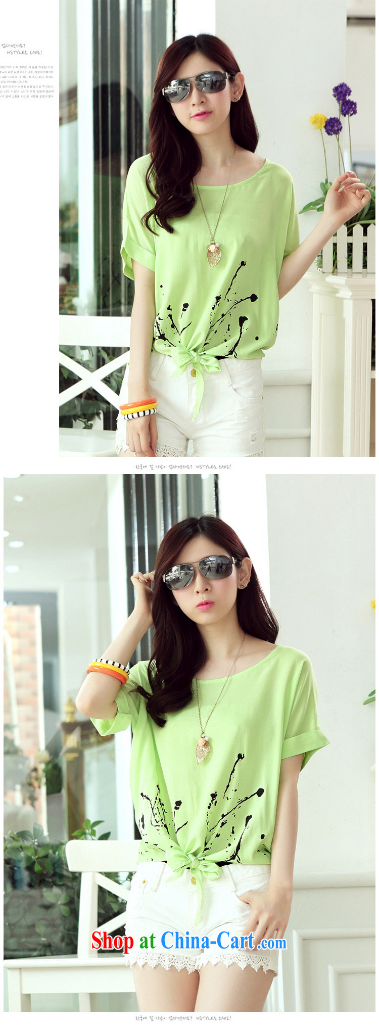 Ting, 2015 new Korean fashion stamp the code female summer short sleeve round neck graphics thin T pension women 6168 light green L pictures, price, brand platters! Elections are good character, the national distribution, so why buy now enjoy more preferential! Health