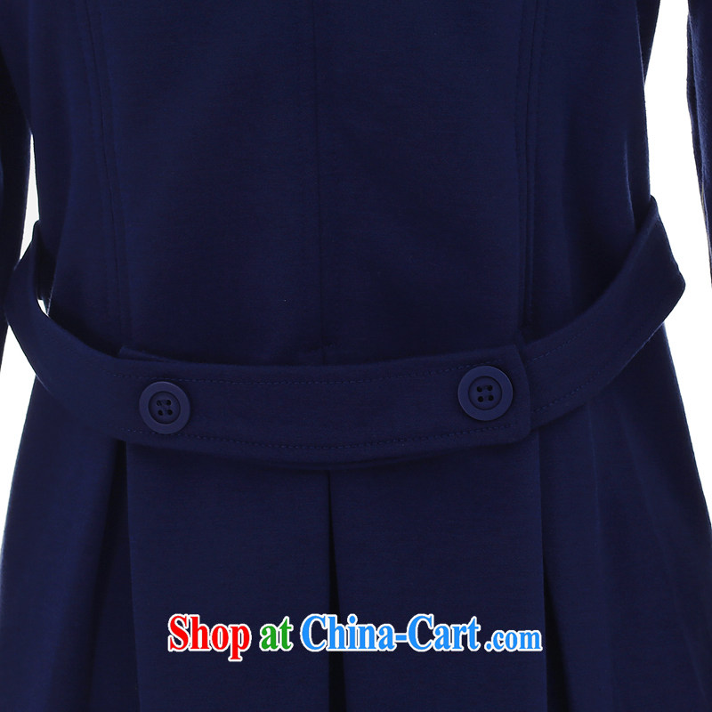 for Elizabeth's clothing fall/winter new, larger female European sites the lapel, clothing, clothing and thick woman jacket QYM 7130 dark blue 2 XL, for her clothes, and shopping on the Internet