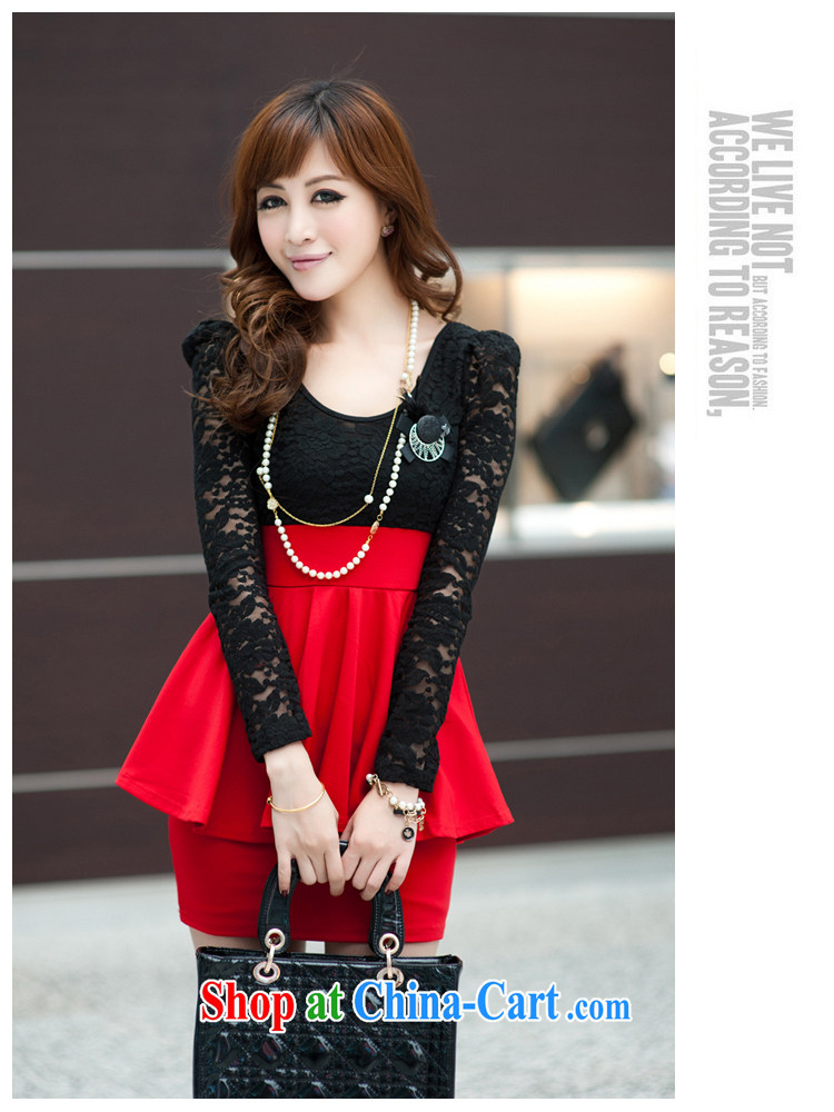 Staff of the fertilizer XL video Thin women mm thick 2015 spring loaded Korean Beauty long-sleeved package and lace-skirt 2785 red 6 XL pictures, price, brand platters! Elections are good character, the national distribution, so why buy now enjoy more preferential! Health