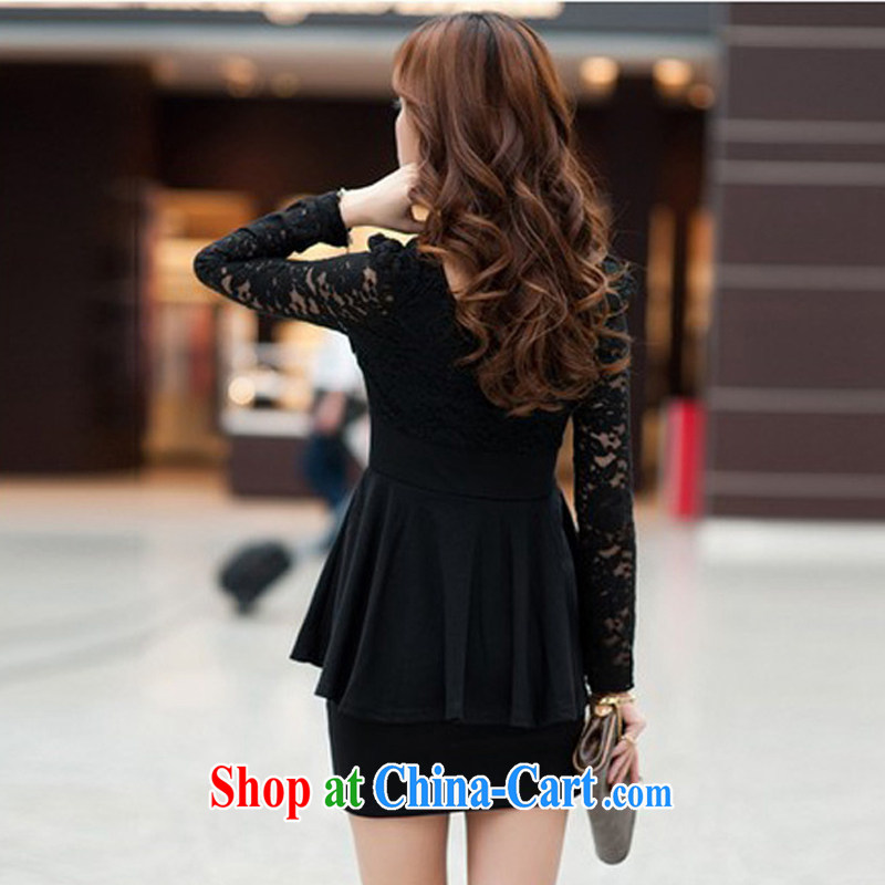 Staff of the fertilizer XL video Thin women mm thick 2015 spring loaded Korean Beauty long-sleeved package and lace-yi skirt 2785 red 6 XL, Director (Smeilovly), and shopping on the Internet