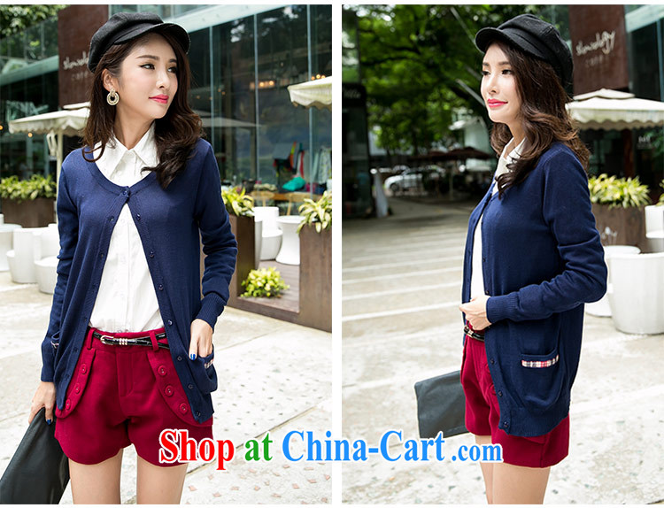 The honey beauty mm thick larger female Autumn with new 100 ground round-collar long-sleeved pocket loose knit sweater cardigan women 8816 Tibetan blue XXXL pictures, price, brand platters! Elections are good character, the national distribution, so why buy now enjoy more preferential! Health