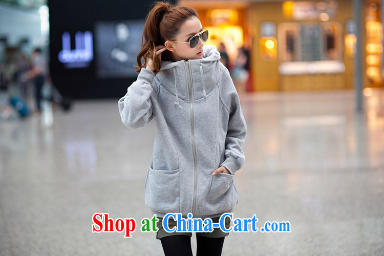 Arthur magic Yi 2015 spring new larger female Korean leisure zip, long, lint-free cloth and a larger sweater jacket female gray XXL pictures, price, brand platters! Elections are good character, the national distribution, so why buy now enjoy more preferential! Health