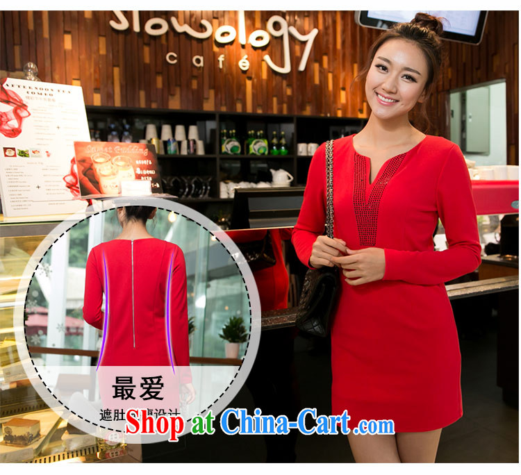 The honey and diverse thick mm maximum code female Korean Beauty commute video thin hot drill and long-sleeved dresses women 8613 dark blue XXXXL pictures, price, brand platters! Elections are good character, the national distribution, so why buy now enjoy more preferential! Health