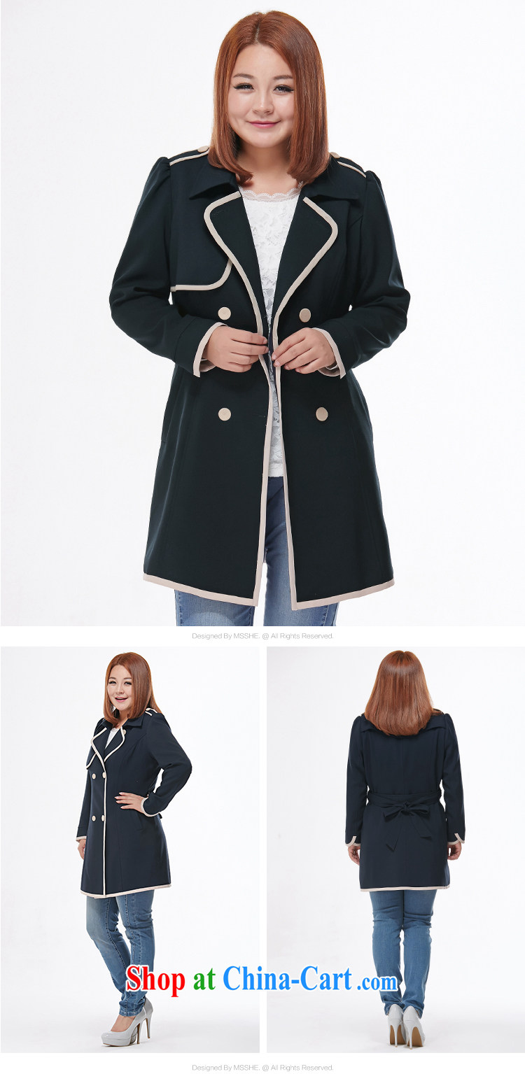 MsShe XL female 2015 lapel, long windbreaker clearance 7635 deep blue 4 XL pictures, price, brand platters! Elections are good character, the national distribution, so why buy now enjoy more preferential! Health