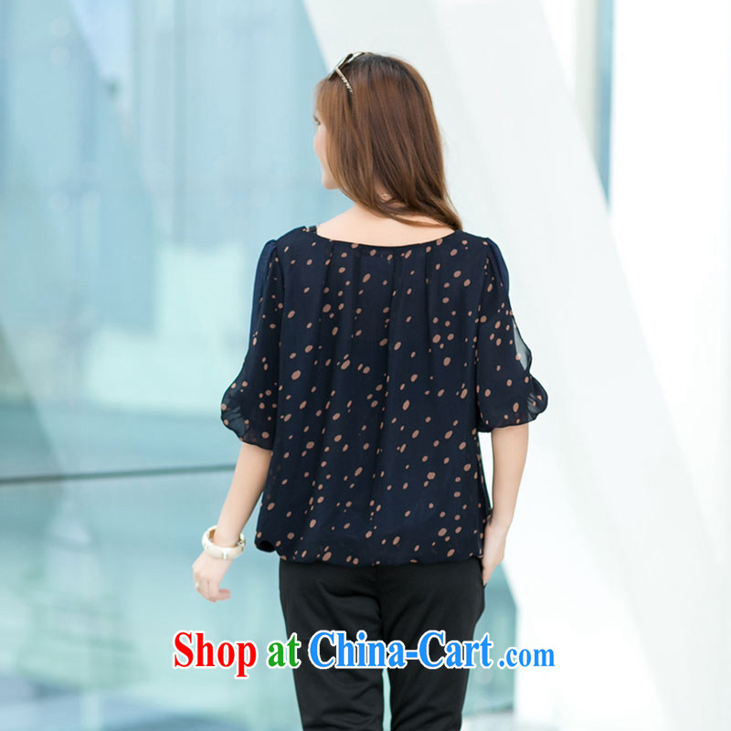 Director of King, female fat mm summer 2014 new Korean cuff in floral snow woven shirts loose the fat and 6024 black 2 XL 140 Jack left and right, and Director (Smeilovly), online shopping