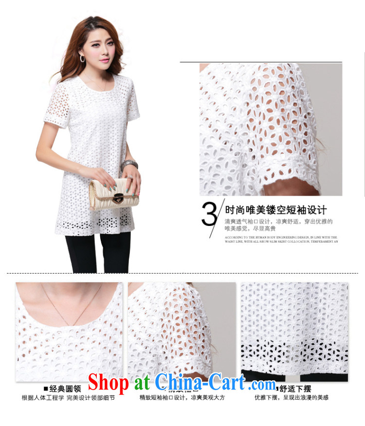 Staff of the fertilizer XL women mm thick summer Korean version check flower openwork and stylish thick sister short-sleeved dresses video thin S 2622 white 5 XL pictures, price, brand platters! Elections are good character, the national distribution, so why buy now enjoy more preferential! Health